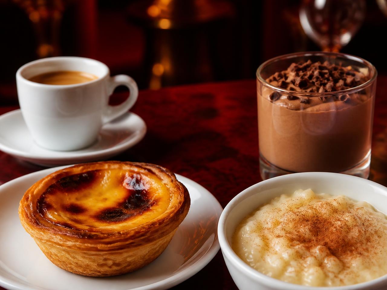 Arroz doce and chocolate mousse at Karma Restaurant