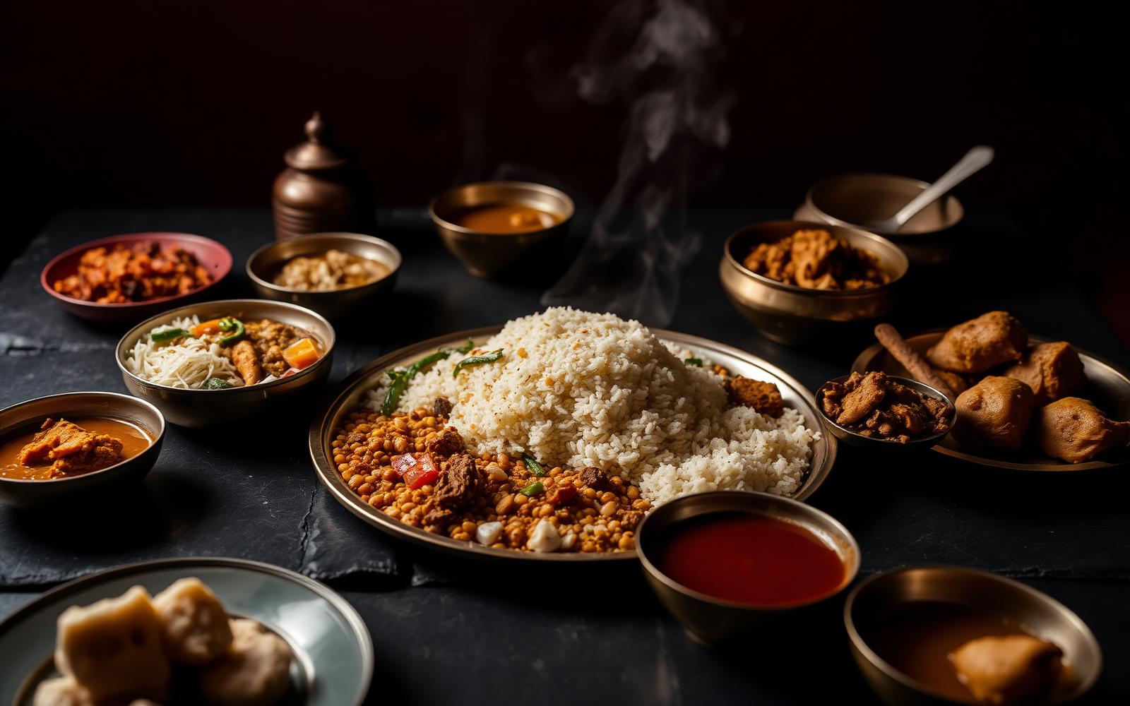 Nepali cuisine spread at Karma Restaurant