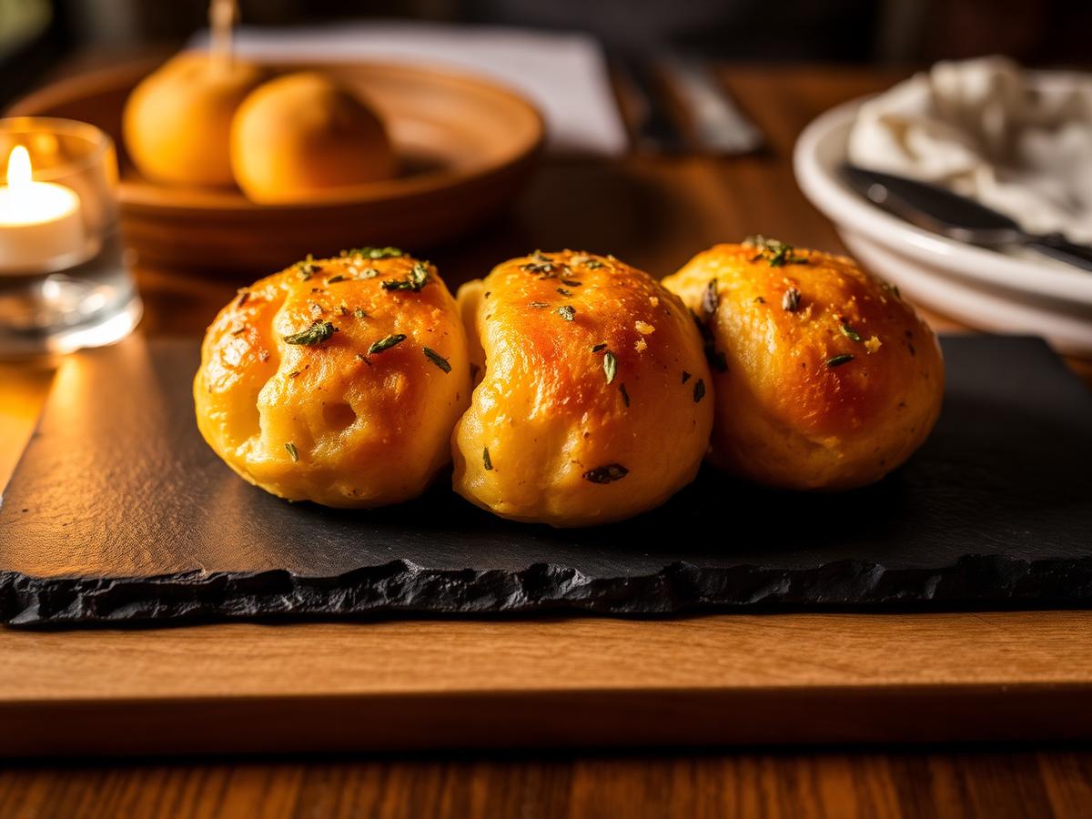 Pão de alho garlic bread at Karma Restaurant
